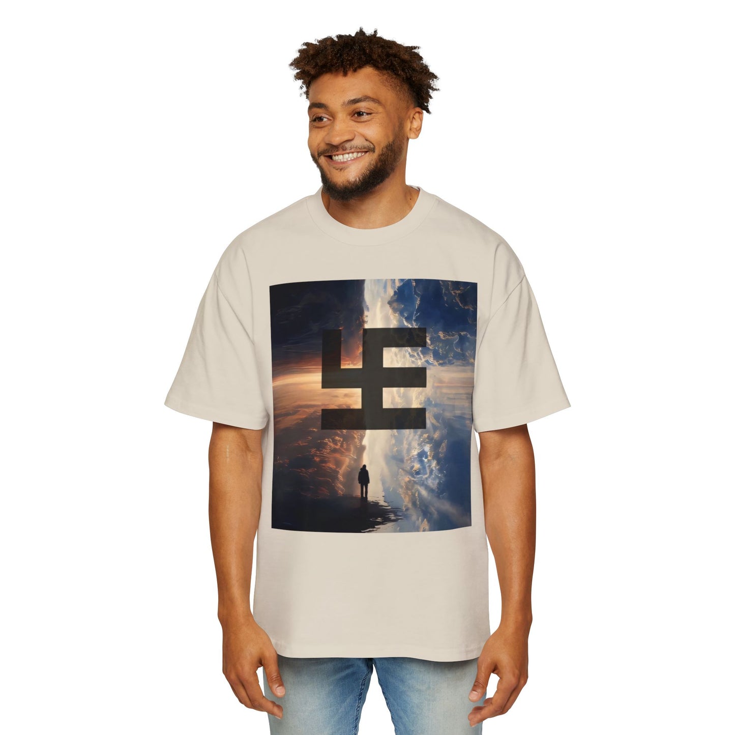 Swasticoin Men's Heavy Oversized Tee with Eye-Catching Design | Casual Wear, Graphic Tee, Street Style, Unisex Fashion, Gift Idea