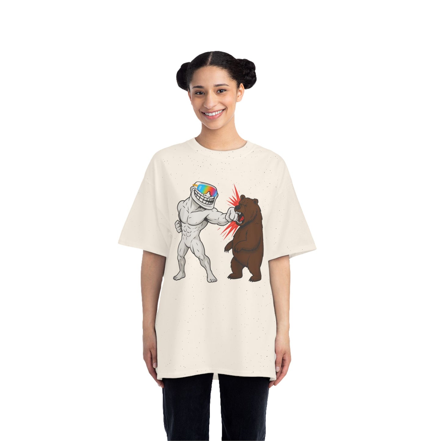 Troll Bold Graphic Short-Sleeve T-Shirt featuring Cartoon Conflict, Fun Gift for Friends, Casual Wear, Festival Attire, Unique Statement [...]