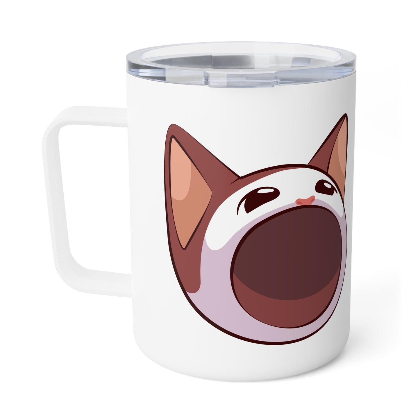 POPCAT Insulated Coffee Mug, Funny Coffee Cup, Animal Lover Gift, Cat Lover Mug, Personalized Coffee Tumbler
