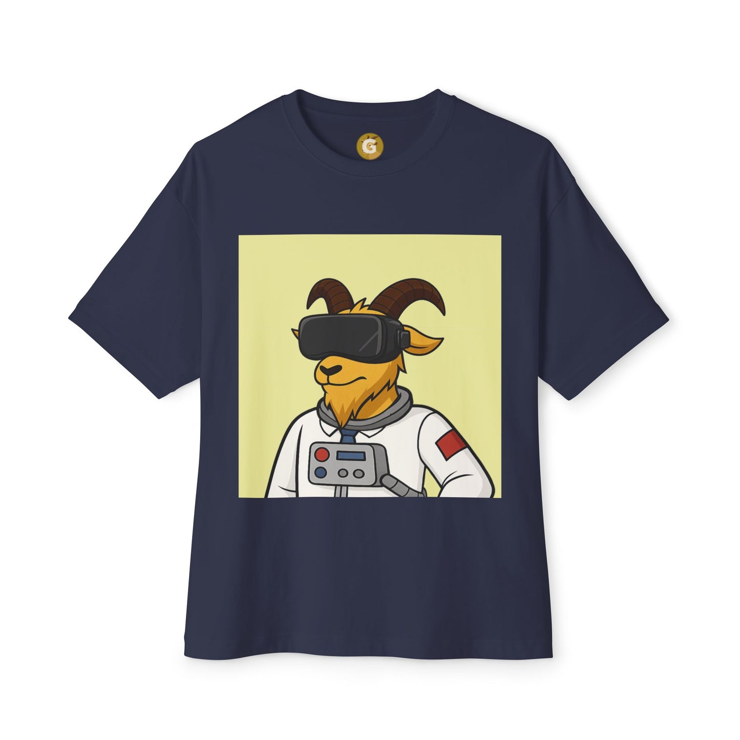 Astronaut Goat Unisex Oversized Tee, Fun Graphic Tee, Casual Wear, Summer Essentials, Gift for Gamers
