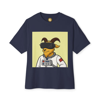 Astronaut Goat Unisex Oversized Tee, Fun Graphic Tee, Casual Wear, Summer Essentials, Gift for Gamers