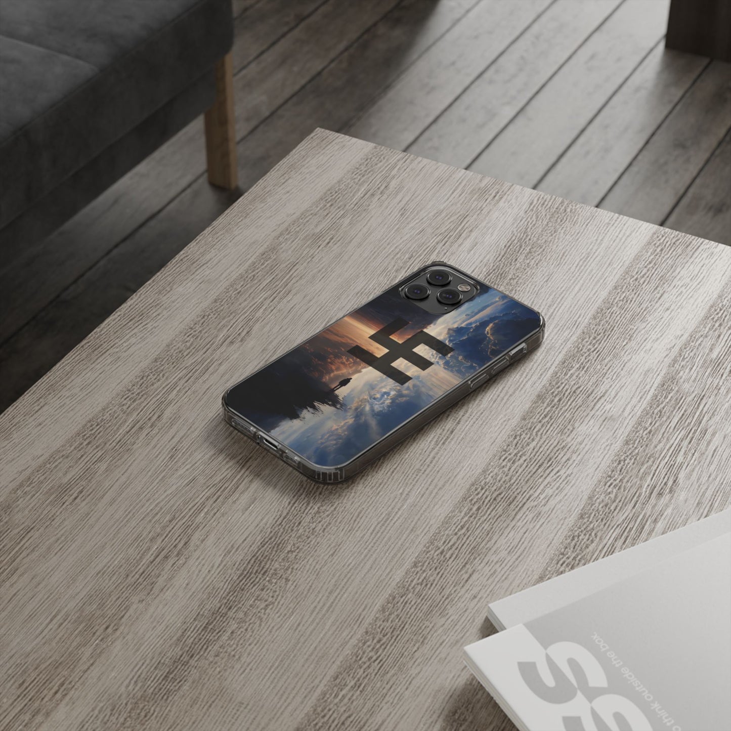 Swasticoin Nature-Themed Clear Phone Case, Unique Phone Cover with Scenic Design, Eco-Friendly Protection, Gift for Travelers, Custom Phone Accessory