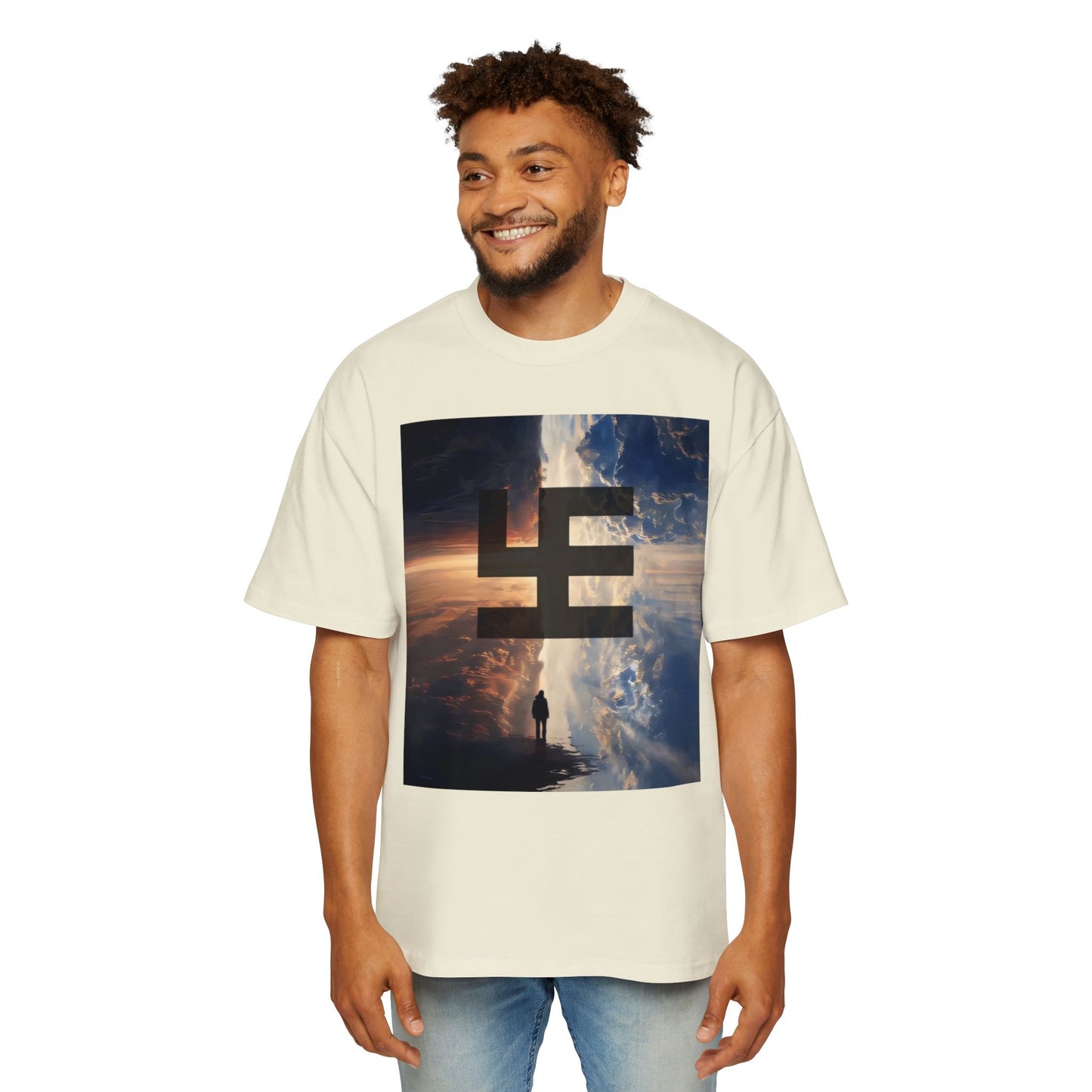 Swasticoin Men's Heavy Oversized Tee with Eye-Catching Design | Casual Wear, Graphic Tee, Street Style, Unisex Fashion, Gift Idea