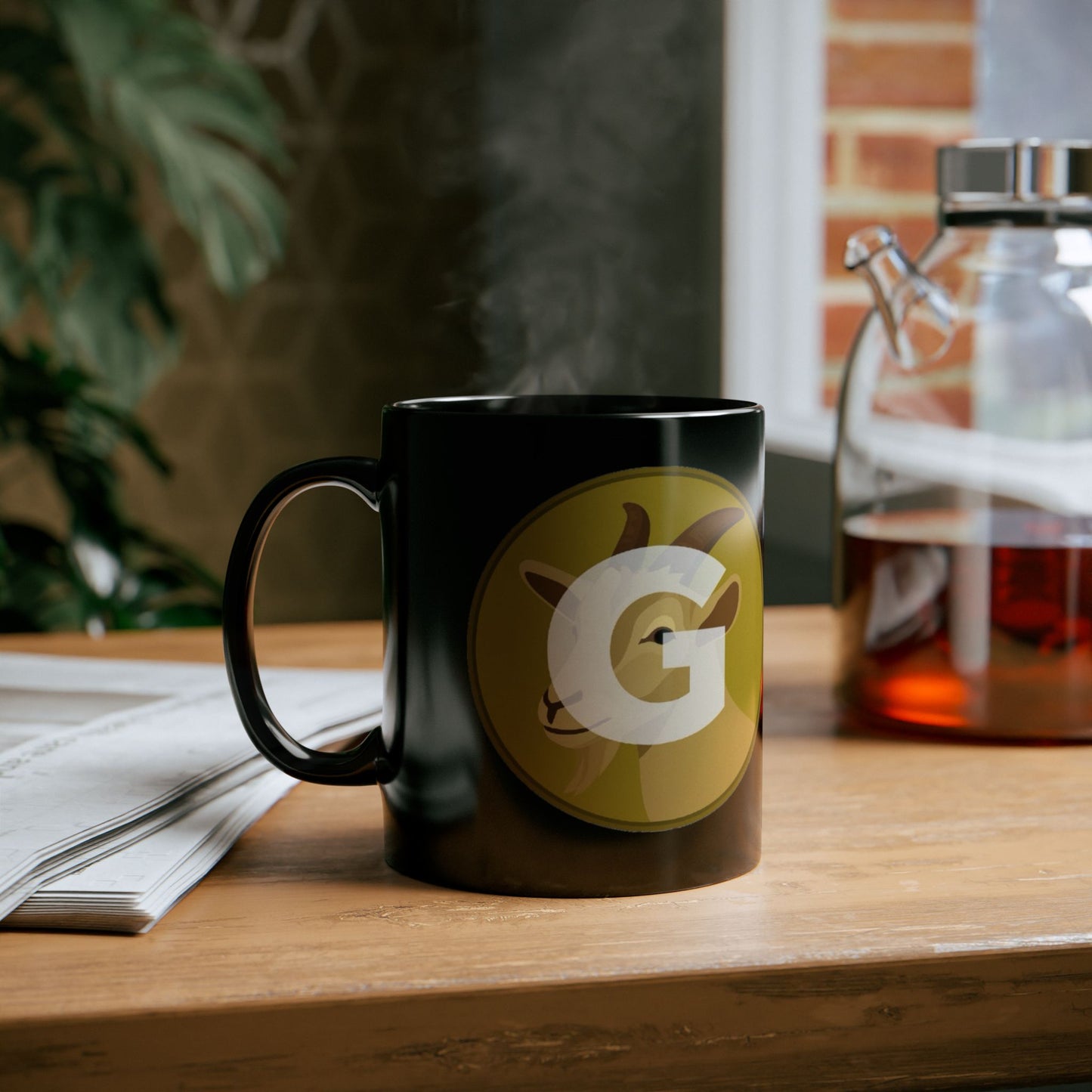Goat Lover's Black Mug, Fun Gift for Animal Enthusiasts, Coffee Cup, Funny Mug, Unique Goat Design, Perfect for Birthdays