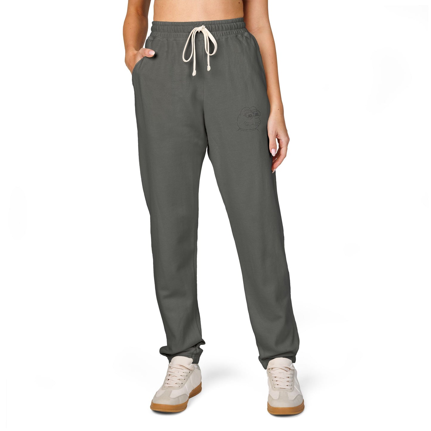 Pepe Cozy Garment-Dyed Fleece Sweatpants for Ultimate Relaxation, Lounge Pants, Relaxed Fit Joggers, Birthday Gift, Comfortable Homewear