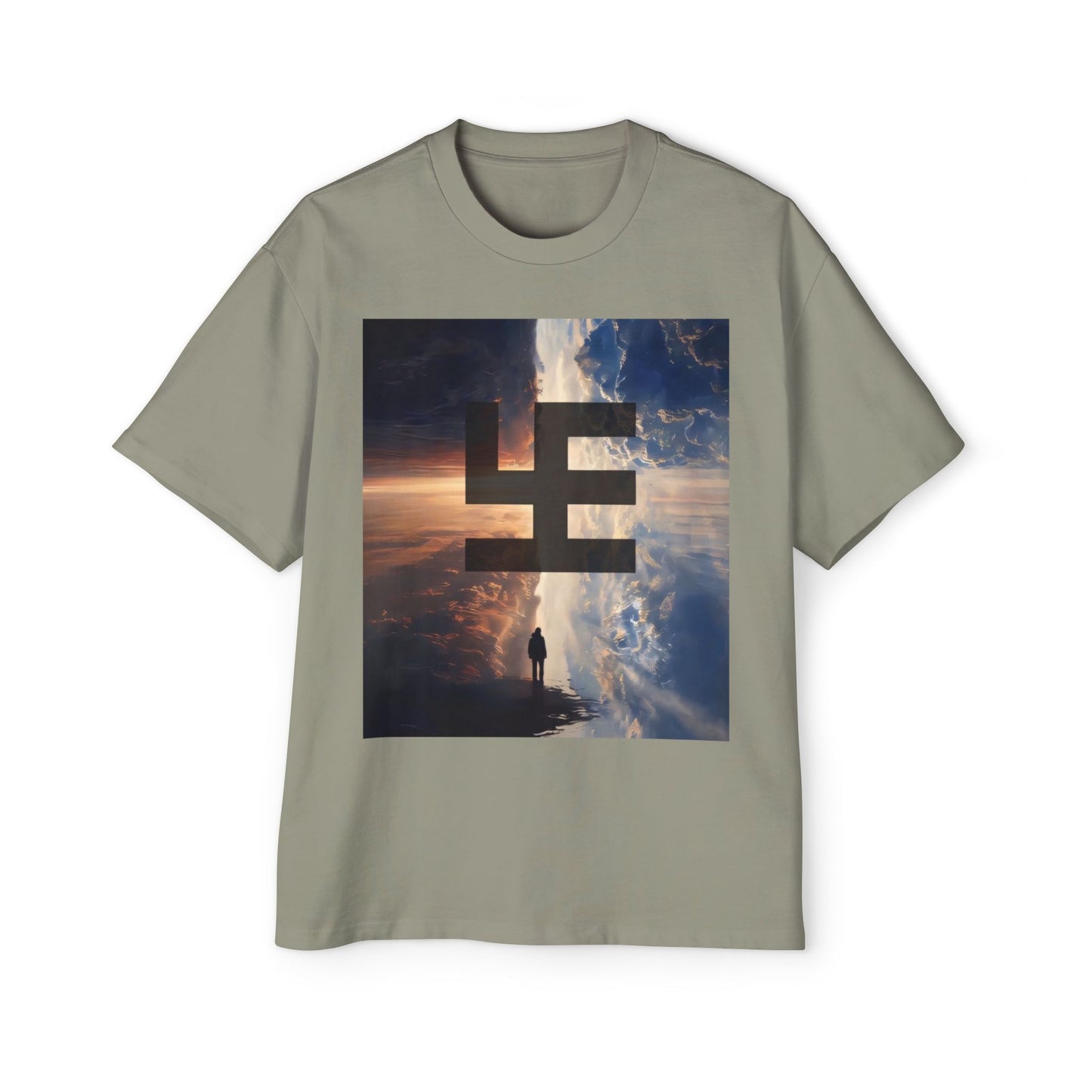 Swasticoin Men's Heavy Oversized Tee with Eye-Catching Design | Casual Wear, Graphic Tee, Street Style, Unisex Fashion, Gift Idea