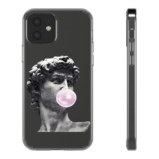 @ye Clear Phone Case with David Statue Design, Modern Phone Accessory for Art Lovers, Unique Gift, Customizable Compatible Soft Case