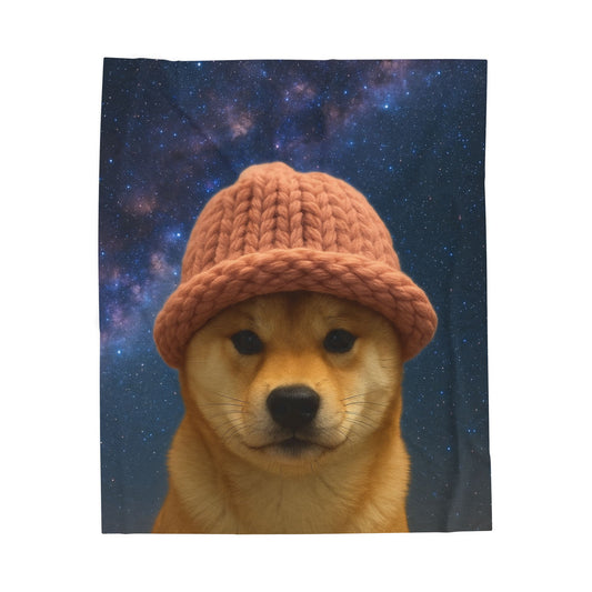 WIF Cozy Velveteen Plush Blanket with Fun Dog Design, Pet Lovers Gift, Home Decor, Unique Throw Blanket for All Occasions, Warm Throw