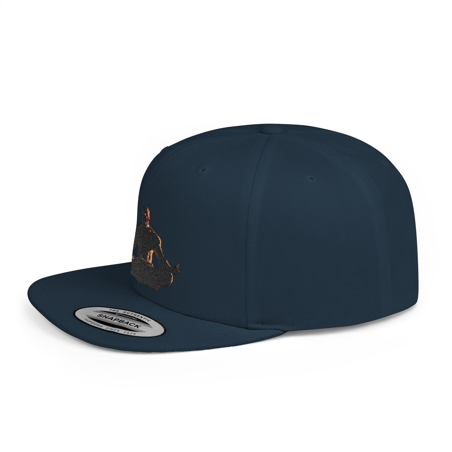 GIGA Zen Meditation Flat Bill Snapback Hat, Mindfulness Cap, Yoga Headwear, Gift for Him/Her, Casual Everyday Wear, Stylish Accessory