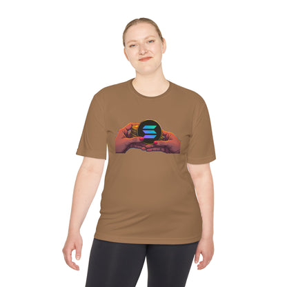 Unisex Moisture Wicking Tee featuring SOLANA & YZY designs, Perfect for Athletes, Casual Wear, Fitness Goals, Everyday Use, Sports Events