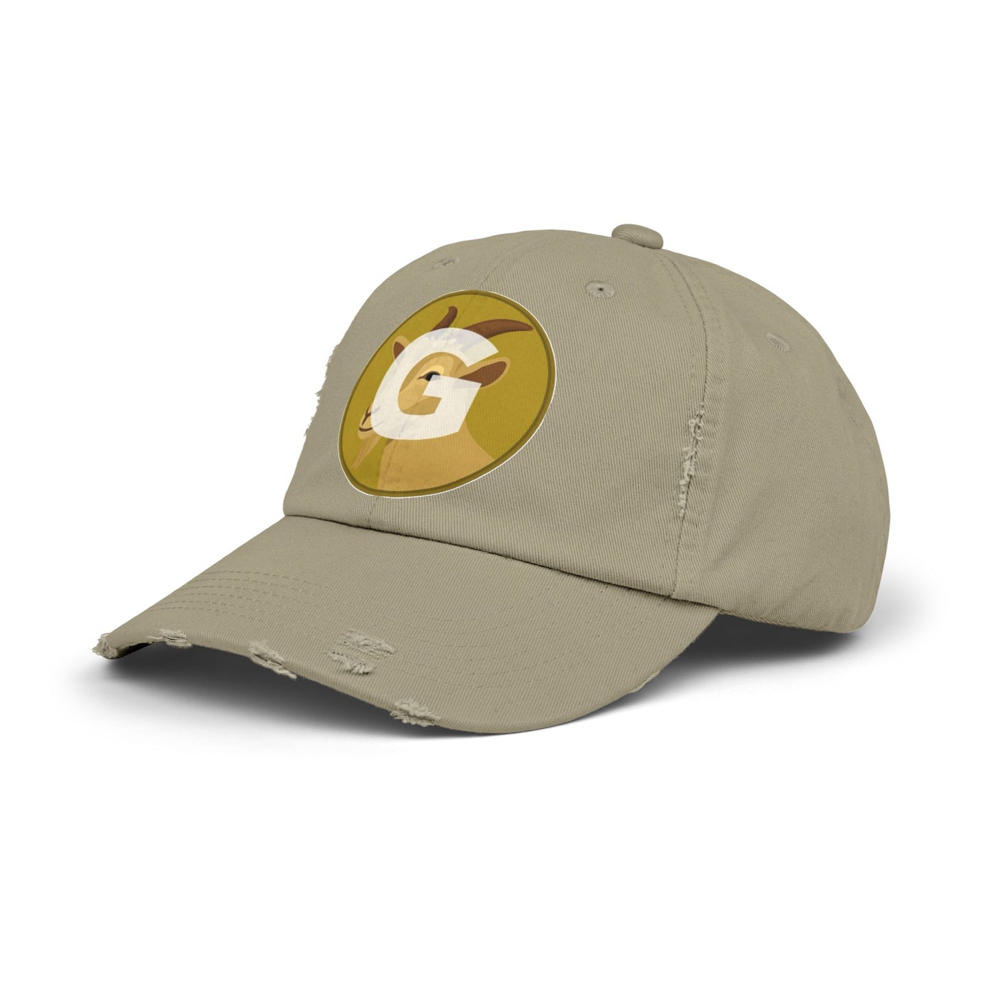 Goat Unisex Distressed Cap with G Logo, Casual Hat, Trendy Apparel, Gift for Him/Her, Summer Accessory, Sportswear