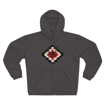 Yei Navajo Inspired Unisex Hooded Zip Sweatshirt, Cozy Layering, Gift for Him/Her, Fall/Winter Fashion, Boho Style, Casual Wear